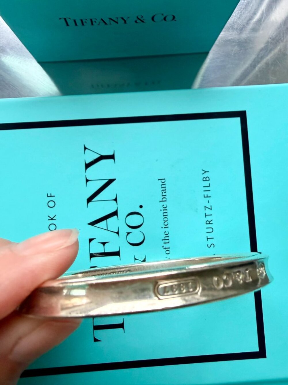 Vintage 1997 Tiffany & Co. 1837 Narrow Bangle Bracelet Oval Sterling Silver - Picture 7 of 9